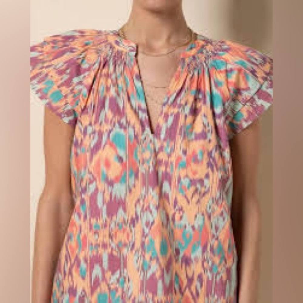 TART Flutter Sleeve Top in Southwestern Pattern size Medium